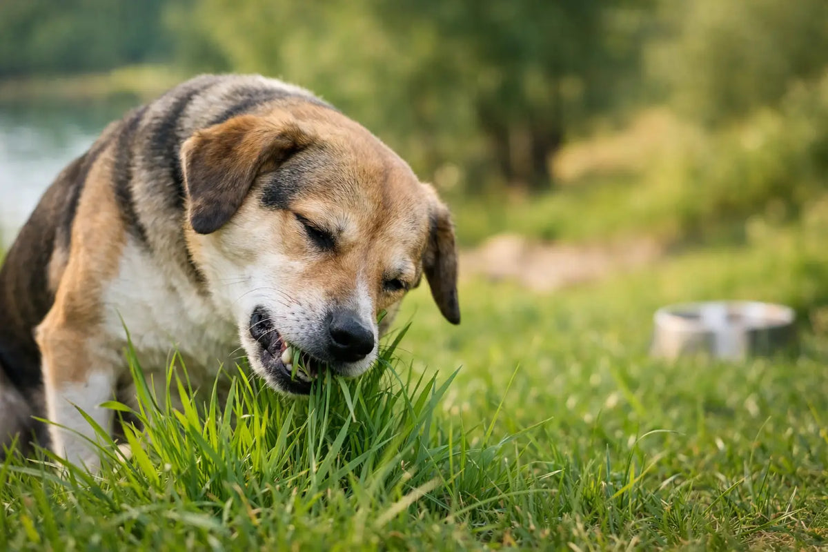 Hoe vaak mag een hond gras eten zonder zorgen?